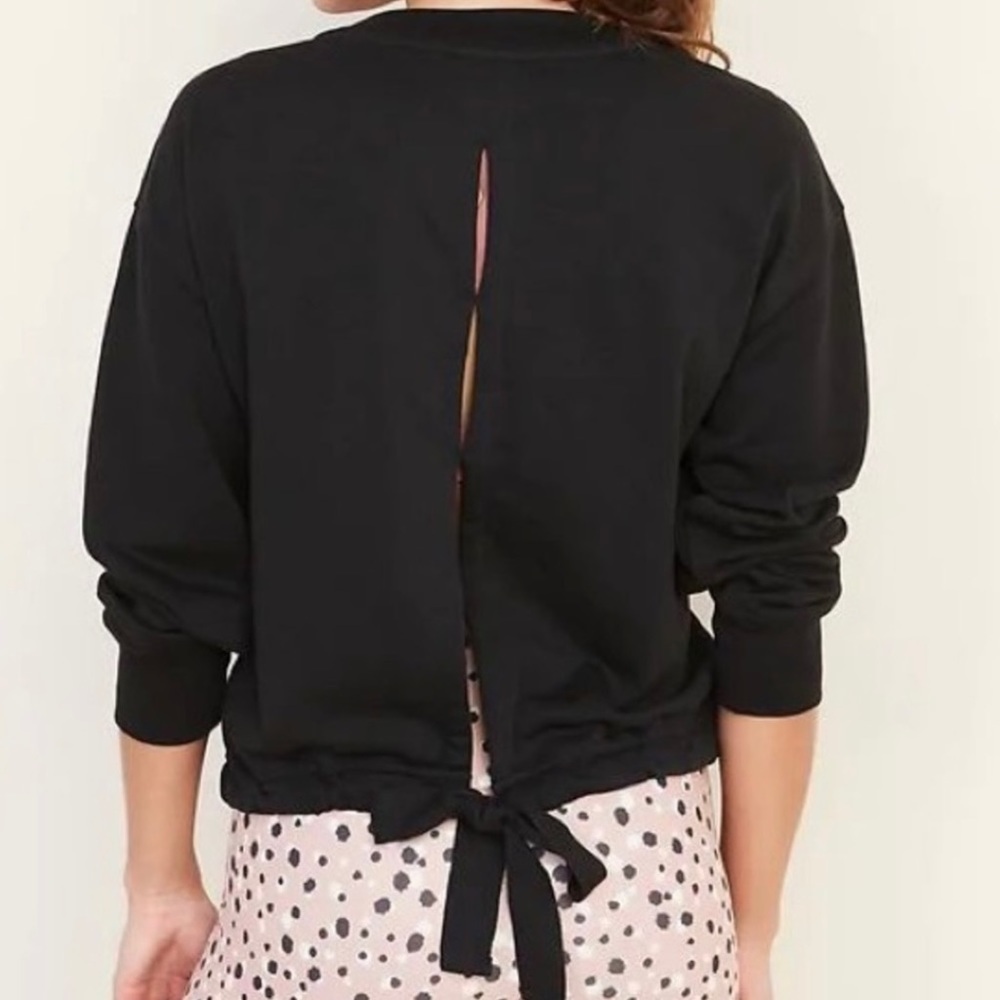 Old Navy Loose French Terry Tie Open Back Sweatshirt M Medium Cutout 552679